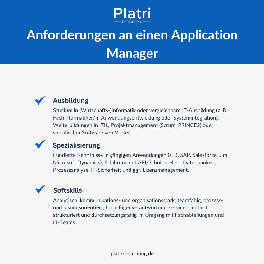 Grafik von den Anforderungen an einen Application Manager