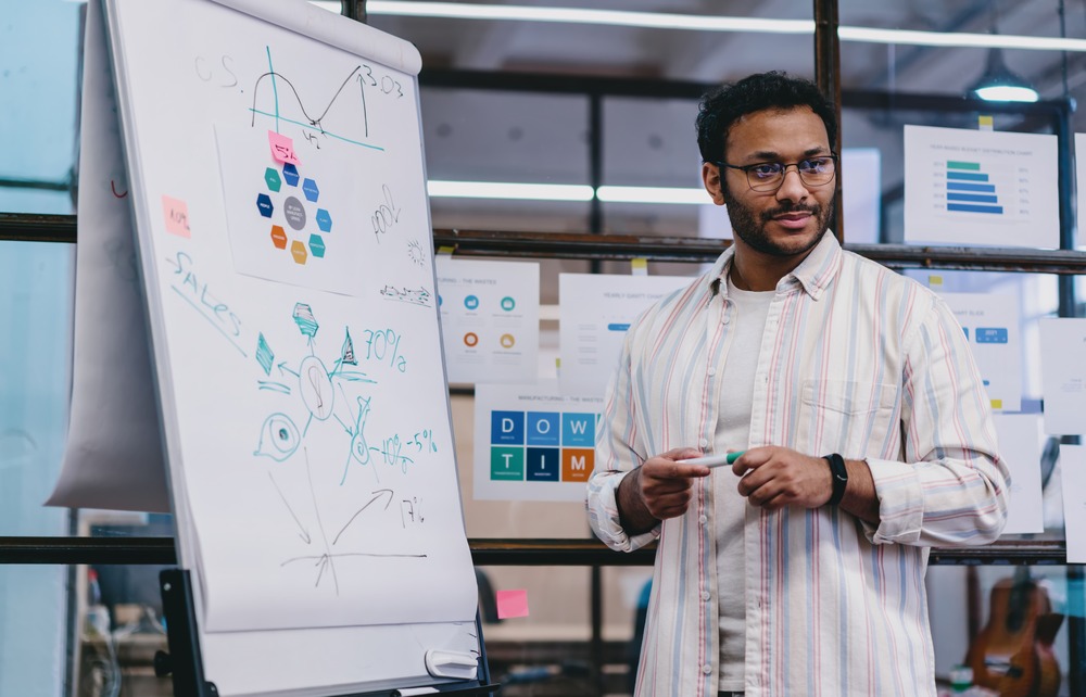 Data Scientist präsentiert seine Ergebnisse